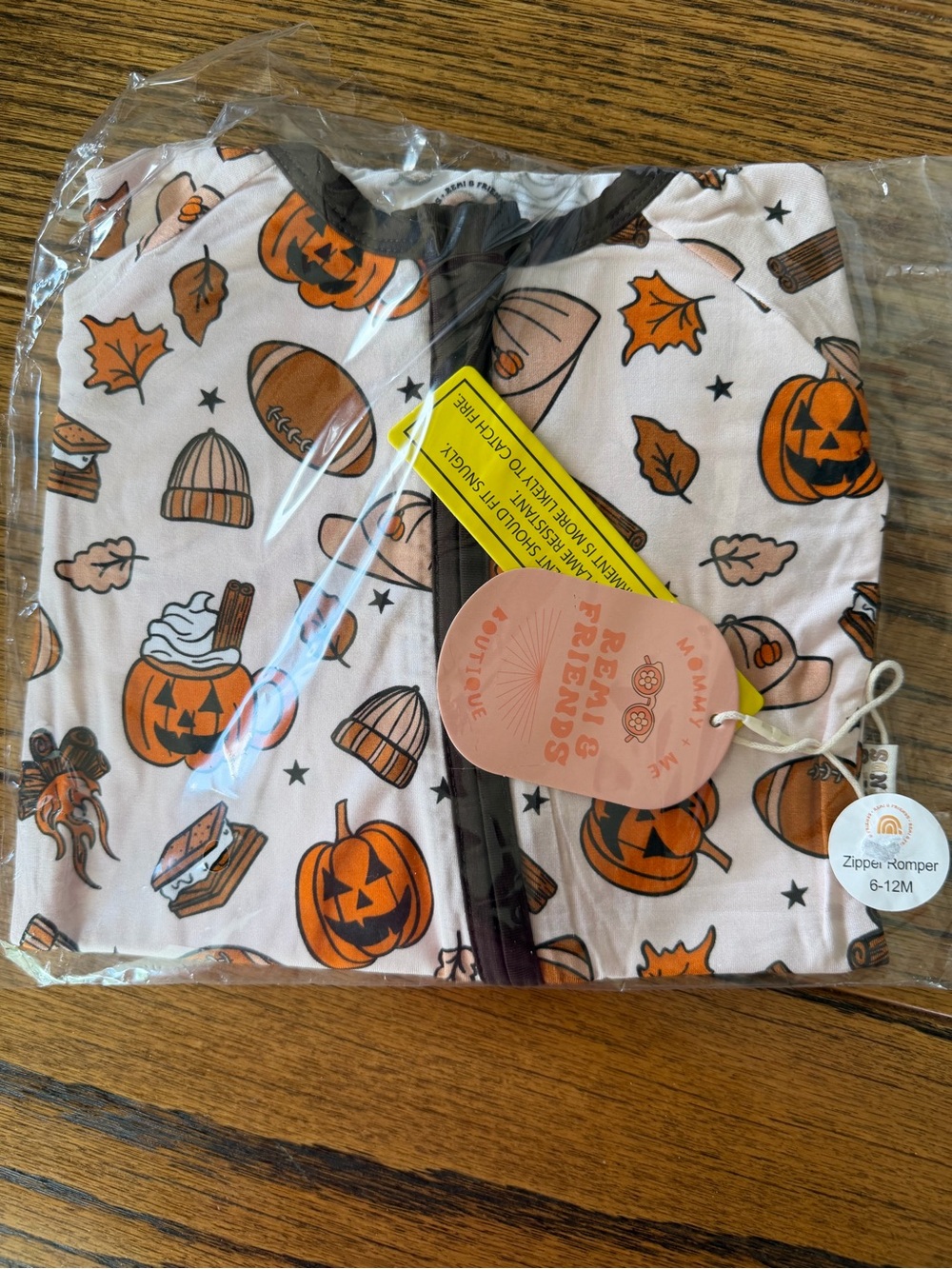 Kids Halloween Pumpkin Zipper Romper - Orange & White